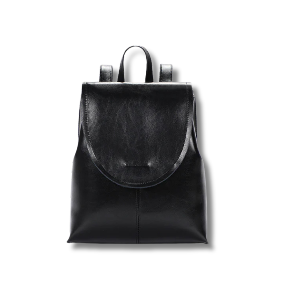leather backpack.