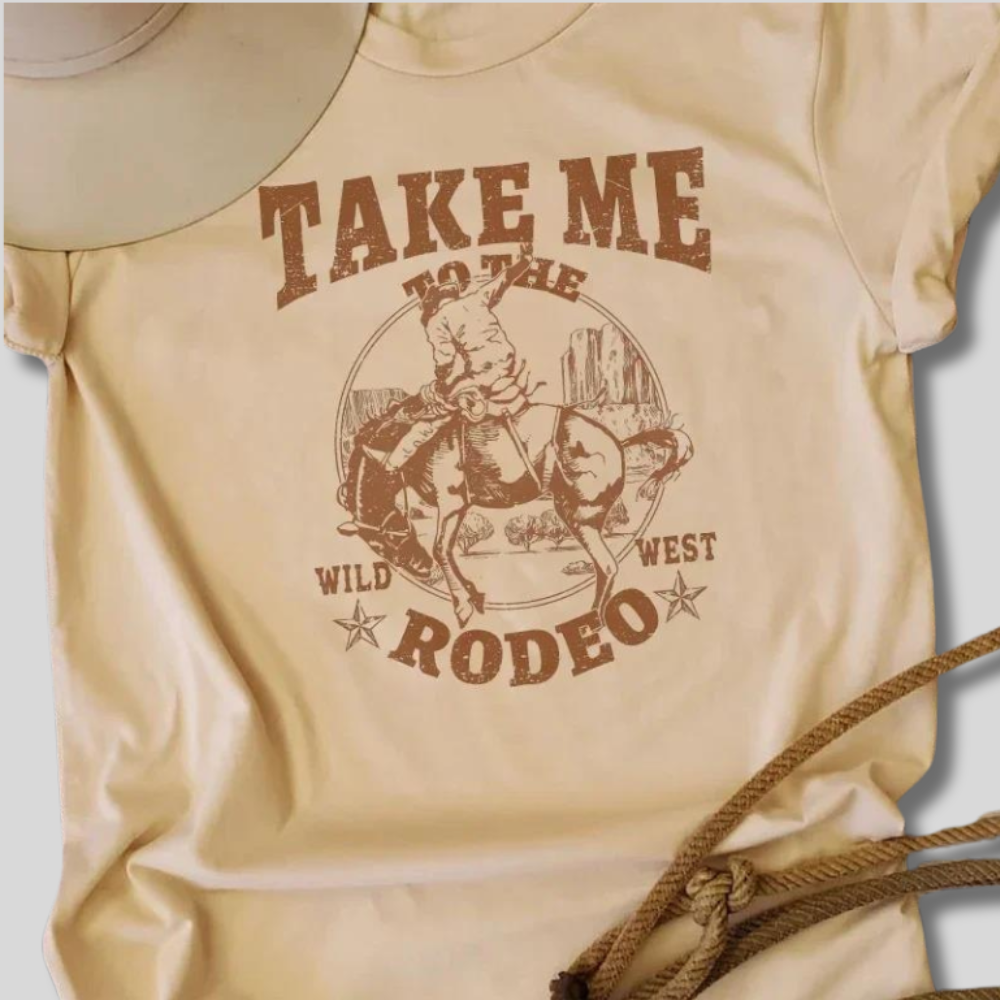 "Denim Pattern Retro Country Music T-Shirt – vintage-inspired, soft, and stylish for country music lovers"