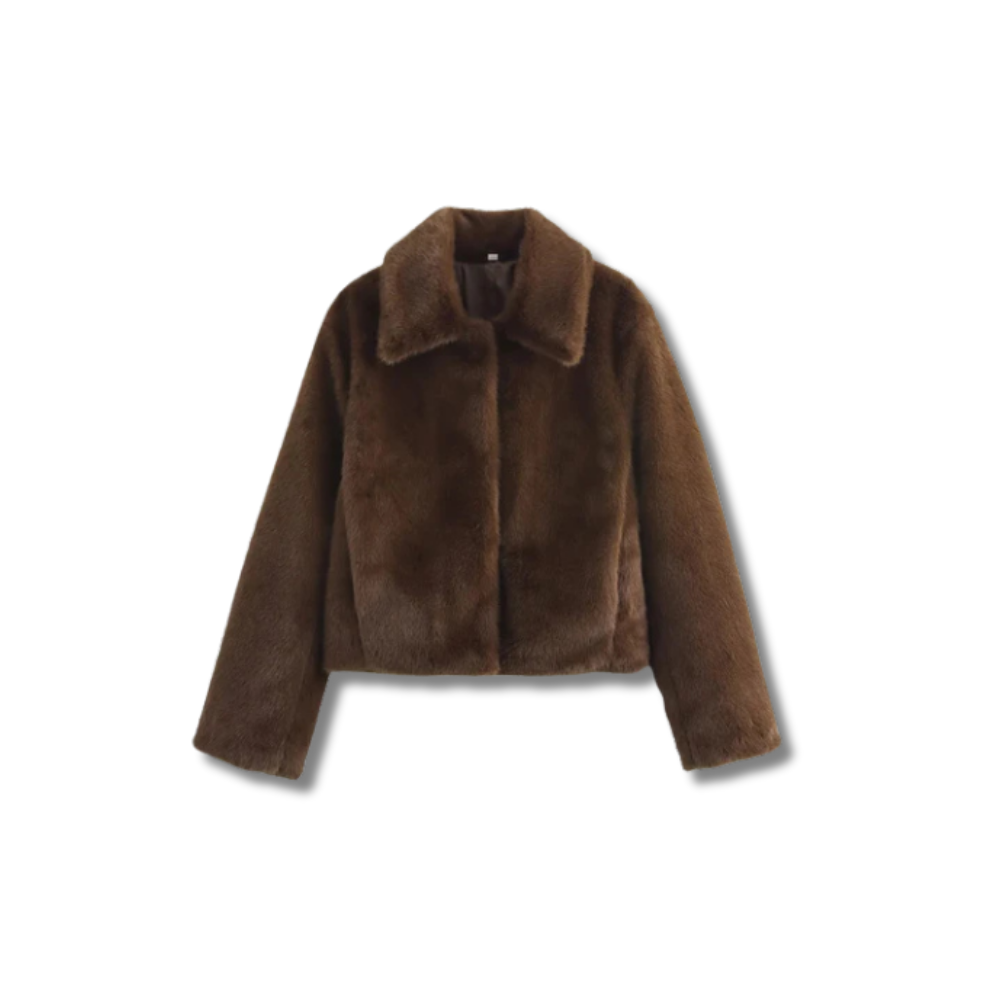 brown faux fur.