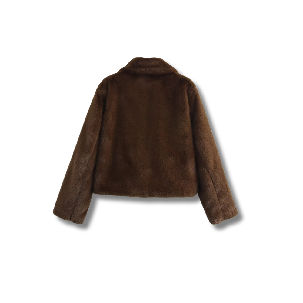 brown faux fur.