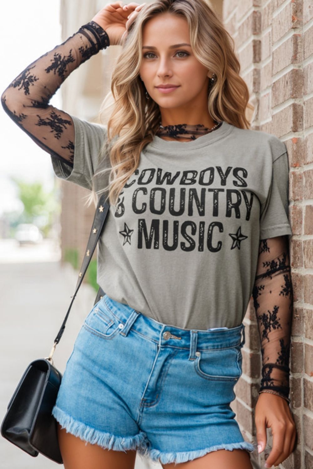 "Cowboys & Country Music Tee – Western-inspired graphic t-shirt for country music lovers and cowboy spirit."
