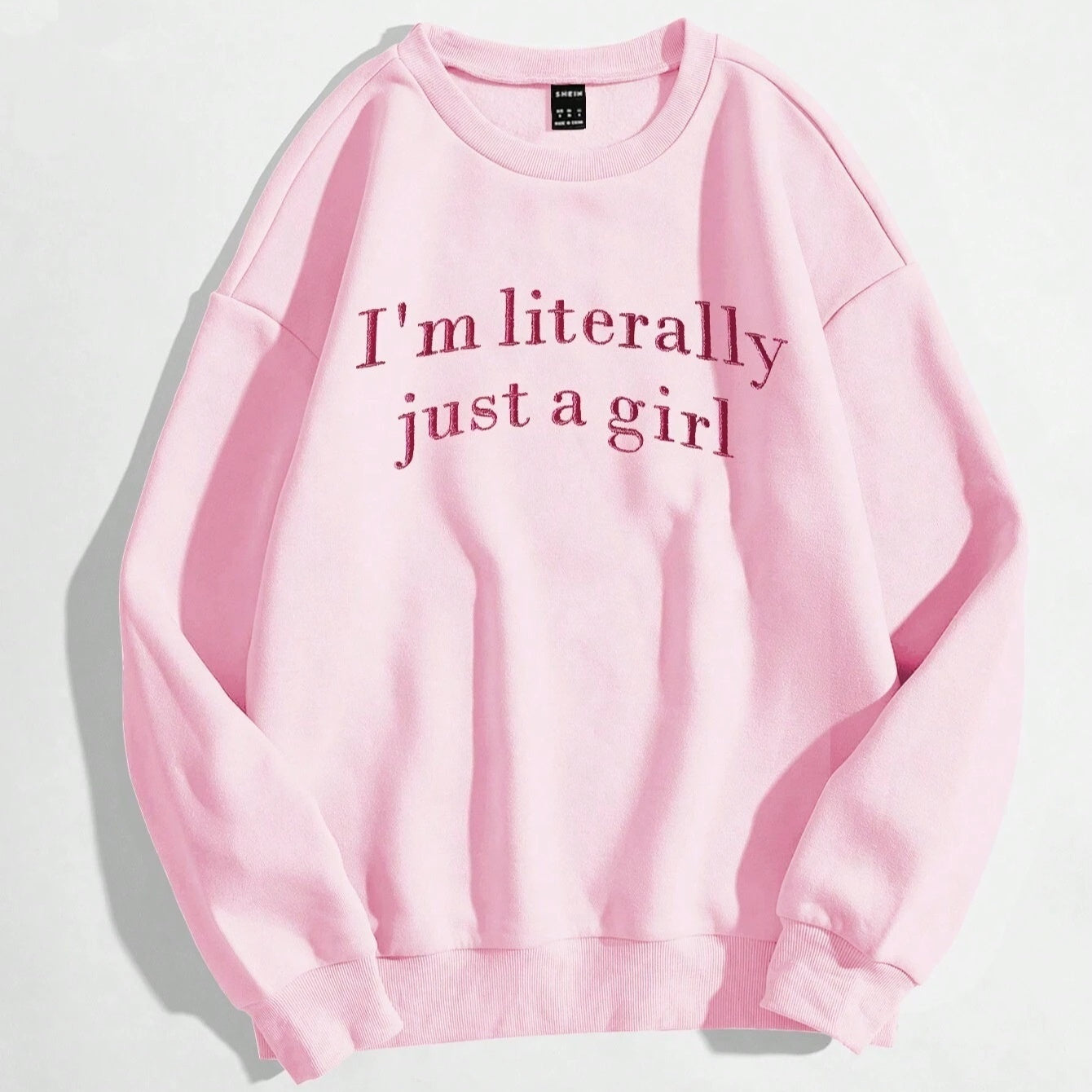 "I'm Literally Just a Girl Sweatshirt – Cozy & Trendy Women's Pullover, Soft Fabric, Casual & Stylish Outfit"