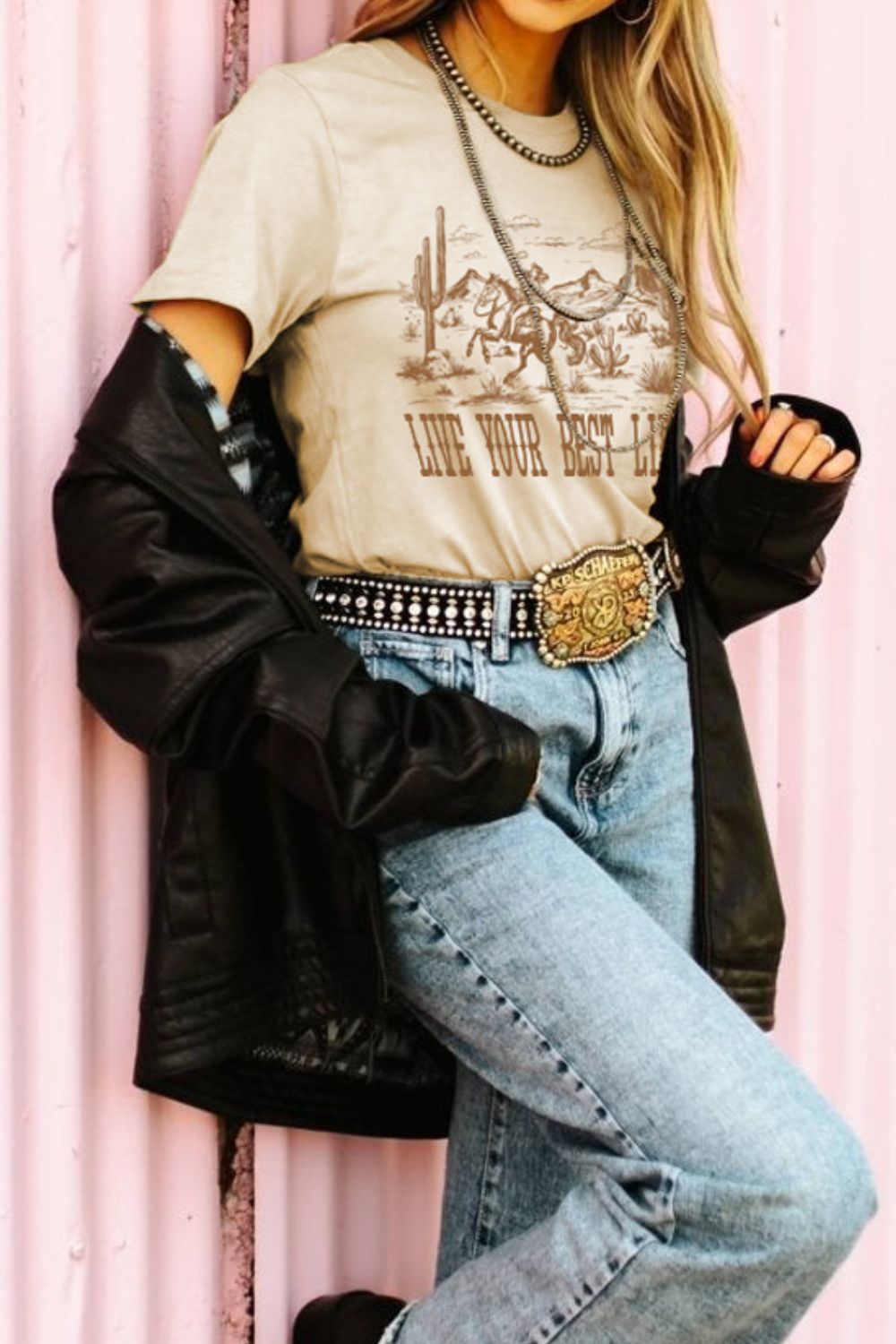 "Live Your Best Life Tee – Inspirational graphic t-shirt with a positive message, perfect for everyday wear."