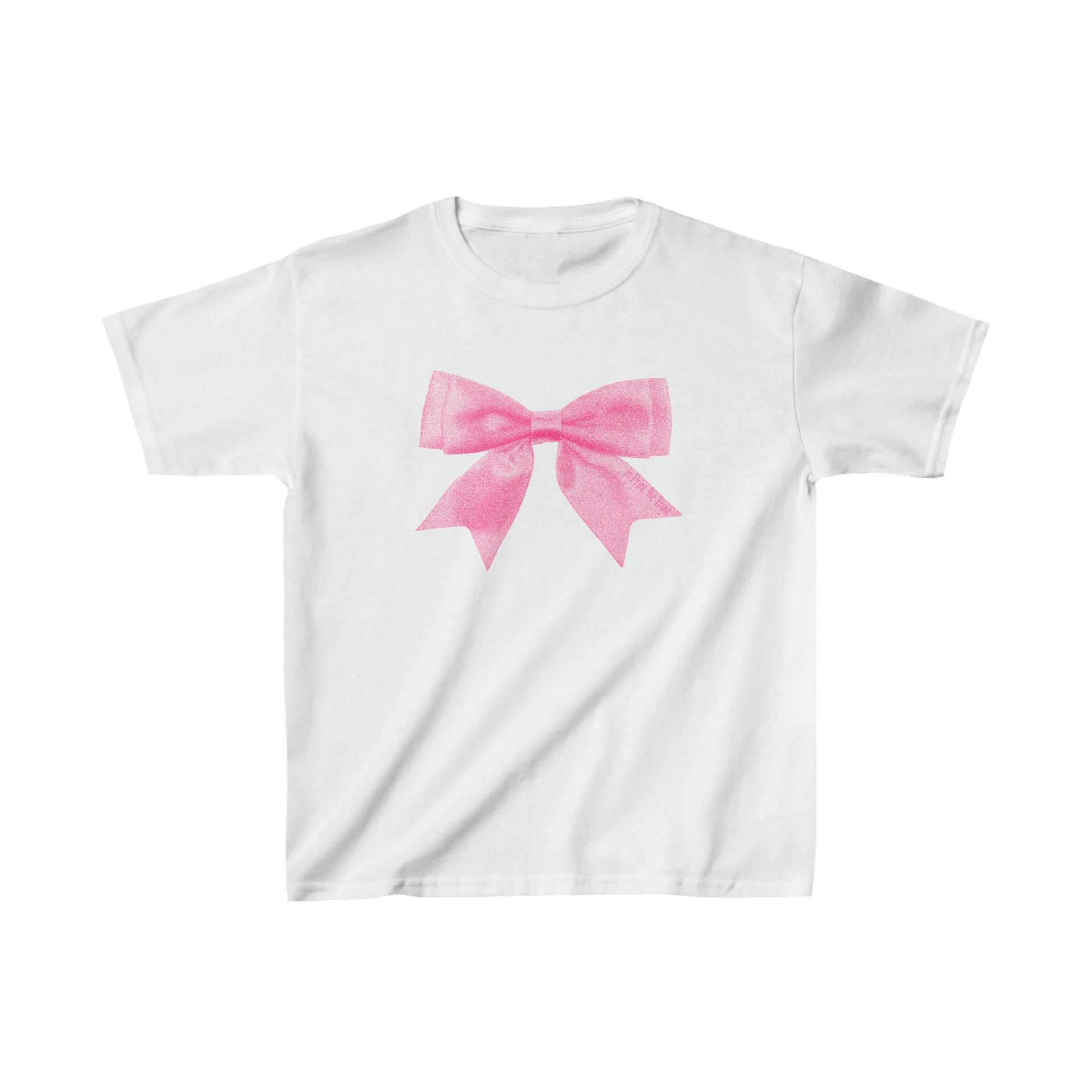 Pink Bow Tee – Trendy Slim-Fit Milk Silk T-Shirt for Women – Cute & Stylish Street Fashion Top