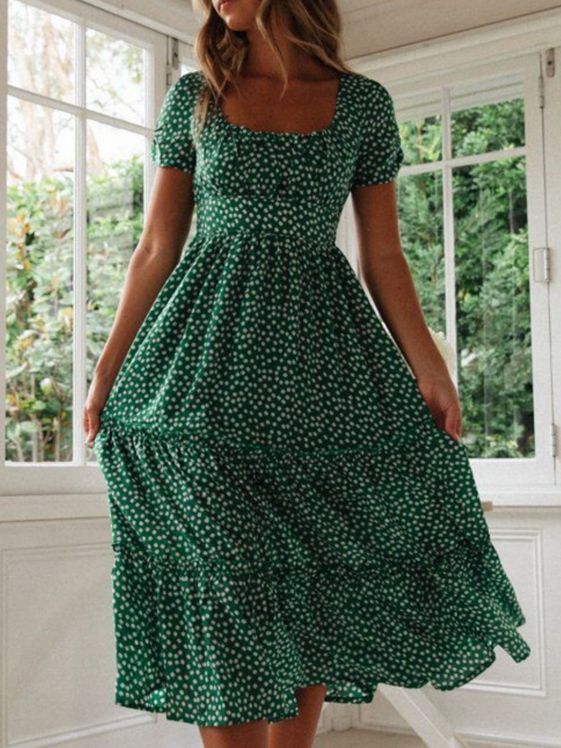 "Polka Dot Midi Dress – Elegant and stylish midi dress with classic polka dot design, perfect for any occasion."