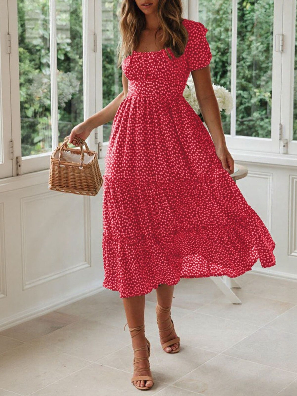 "Polka Dot Midi Dress – Elegant and stylish midi dress with classic polka dot design, perfect for any occasion."