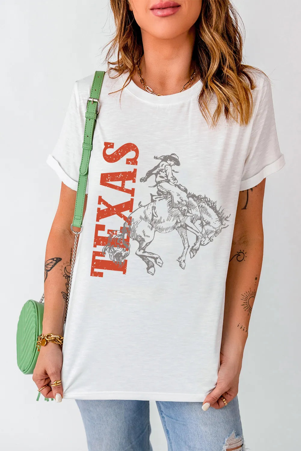"Texas Cowboy Tee – Western-inspired rugged t-shirt with a classic cowboy design, perfect for casual and everyday wear."