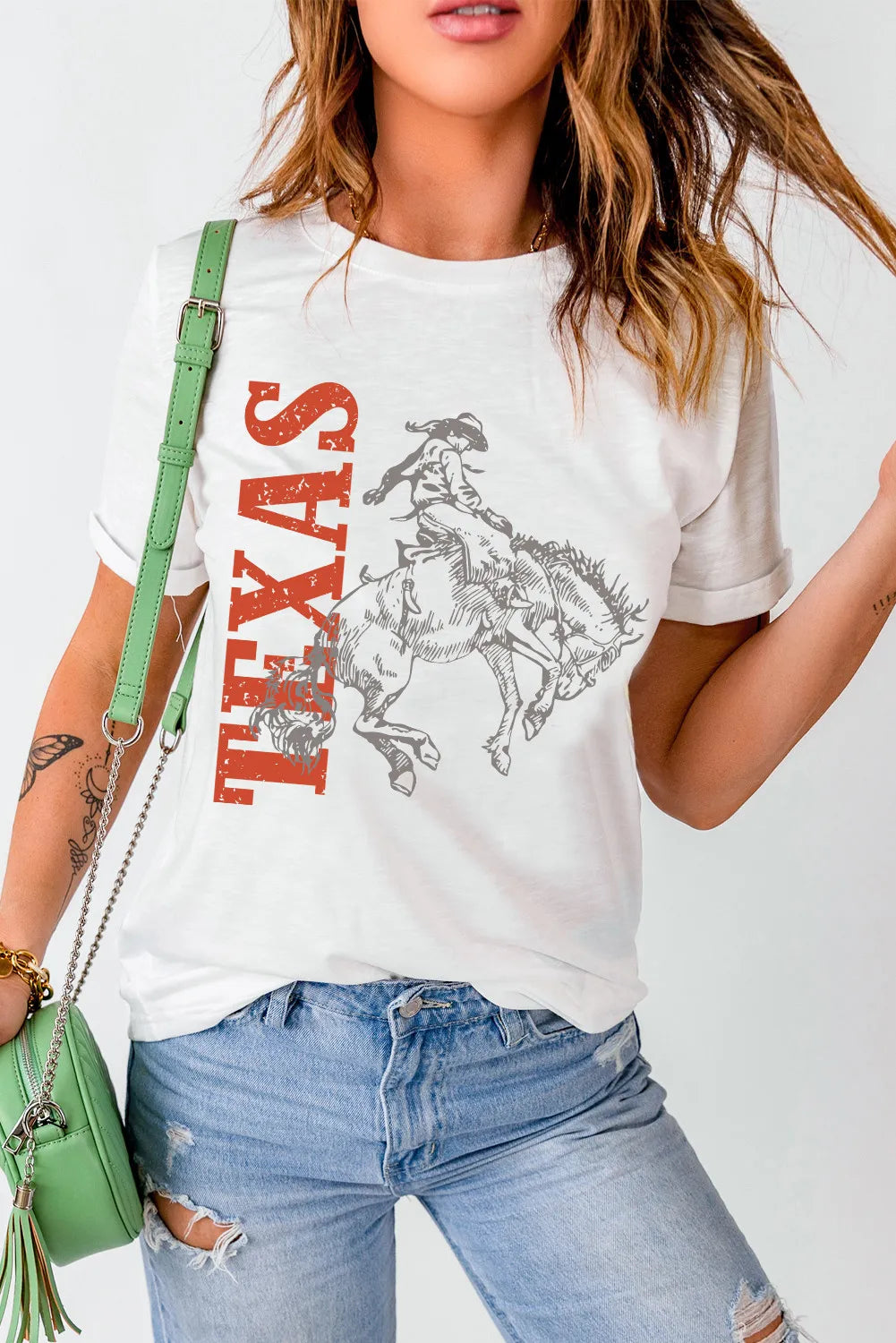 "Texas Cowboy Tee – Western-inspired rugged t-shirt with a classic cowboy design, perfect for casual and everyday wear."