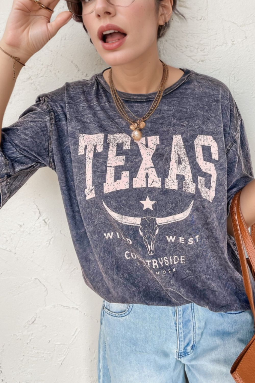 "Texas Steer Tee – Western-inspired graphic t-shirt featuring a bold Texas steer design, perfect for cowboy and Texas pride."