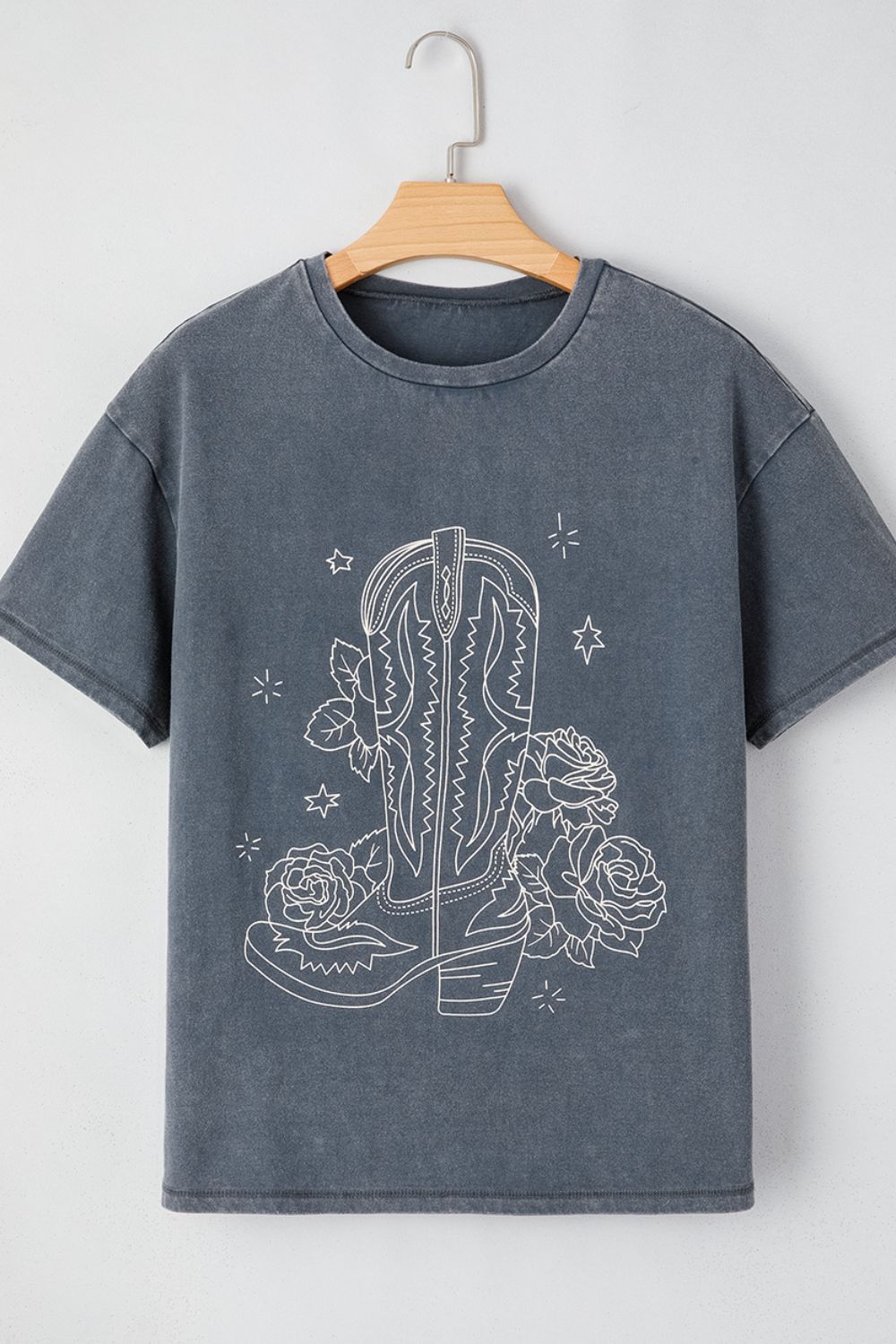 "Western Cowboy Boots Tee – Classic country graphic t-shirt featuring cowboy boots design, perfect for Western style lovers."