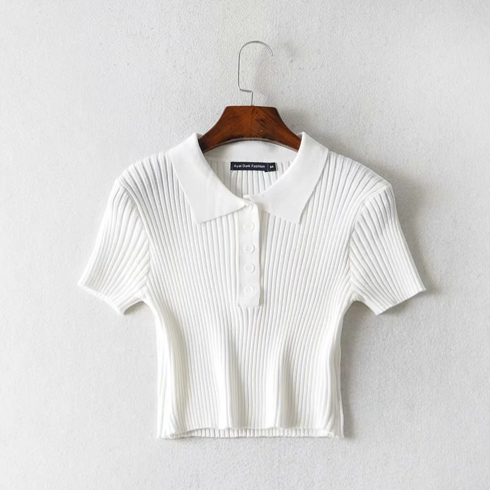 "Trendy stretchy button crop top for women – chic, flattering, and perfect for casual or dressy outfits."