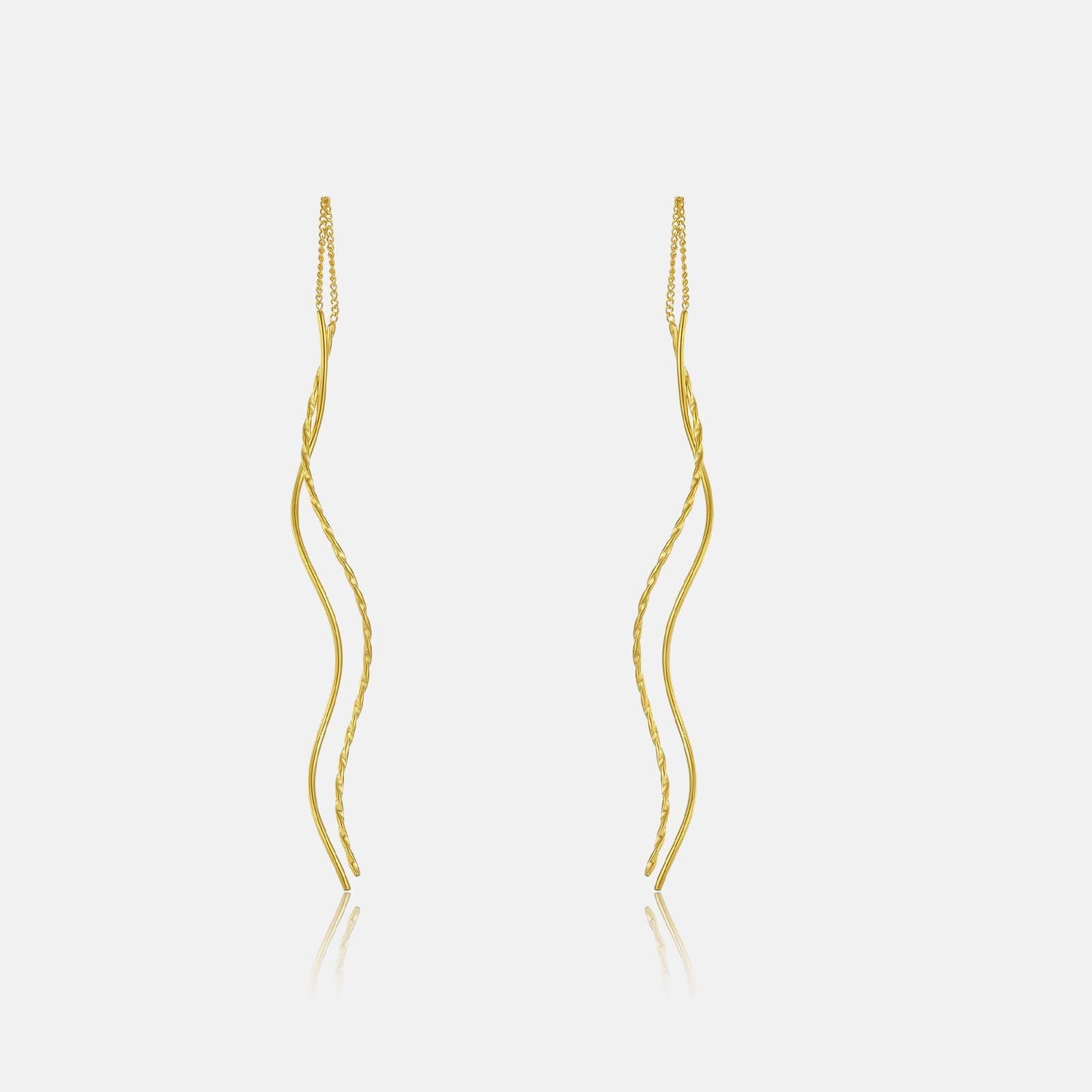 "Elegant long tassel earrings - lightweight, hypoallergenic, 925 sterling silver, AAA cubic zirconia, trendy drop design for weddings, parties, and gifts."